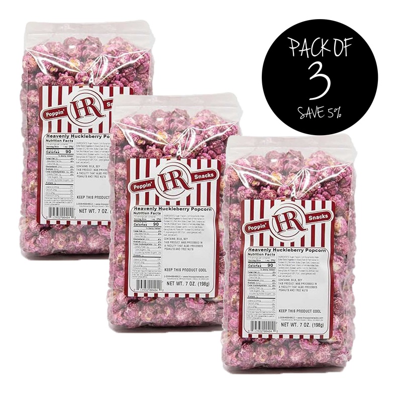 Heavenly Huckleberry Popcorn | Pack of 3 | 7 oz | HR Poppin' Snacks