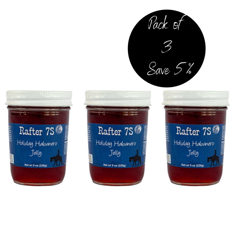 Holiday Habanero Jelly | 8 oz | Pack of 3 | Rafter 7S