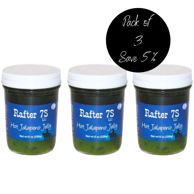 Hot Jalapeno Jelly | 8 oz | Pack of 3 | Rafter 7S