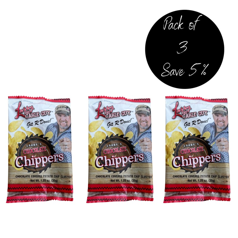 Larry the Cable Guy Chocolate Covered Potato Chip | Pack of 3 | 1.25 oz | Baker's Candies