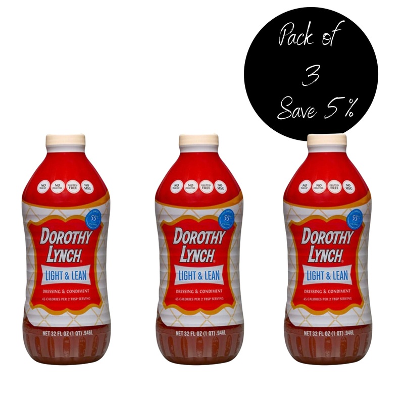 Light and Lean Dorothy Lynch Salad Dressing | 32 oz | Pack of 3 | Gluten Free
