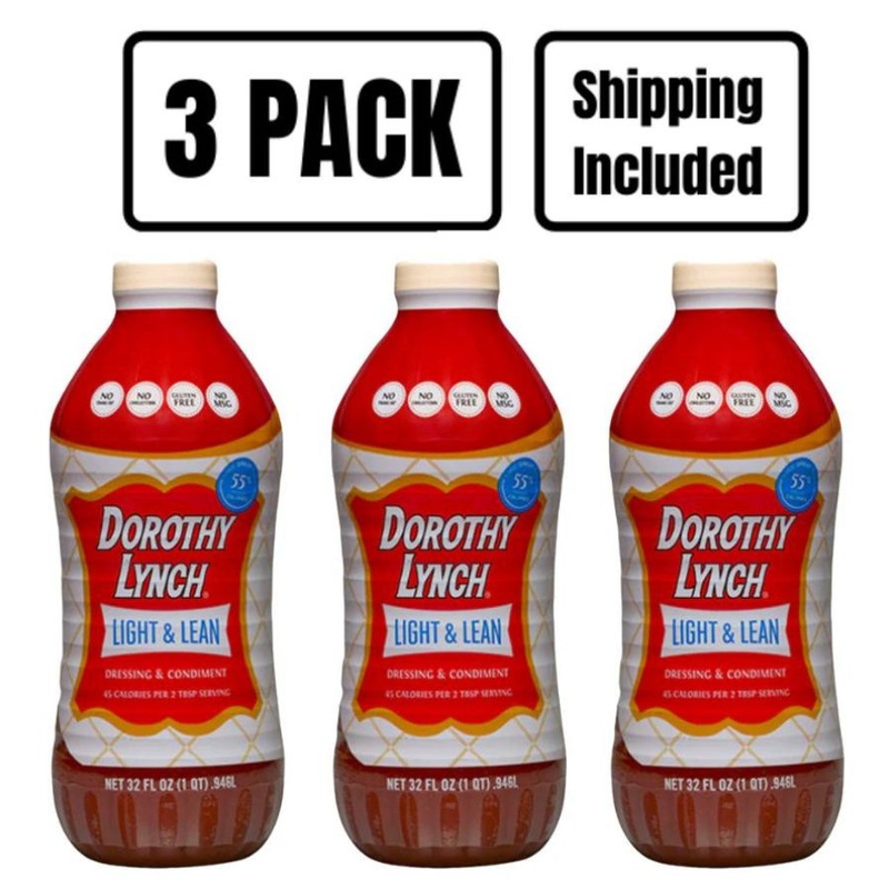 Light and Lean Dorothy Lynch Salad Dressing | 32 oz | Pack of 3 | Gluten Free | Shipping Included