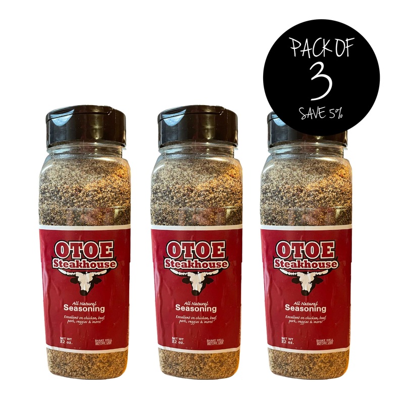 Otoe Steakhouse Original Seasoning | Pack of 3 | 22 oz