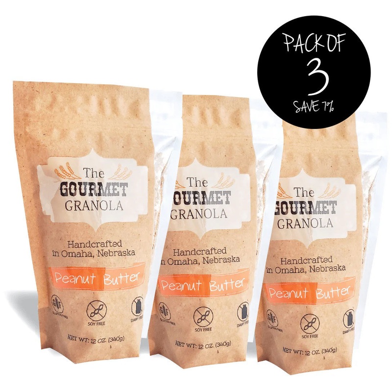Peanut Butter Granola | Pack of 3 | 12 oz | Gluten, Soy, & Dairy Free | The Gourmet Granola