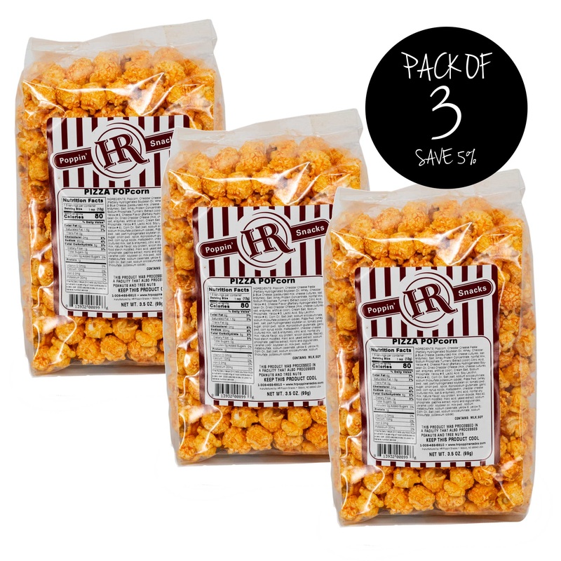 Pizza Popcorn | Pack of 3 | 3.5 oz | HR Poppin' Snacks