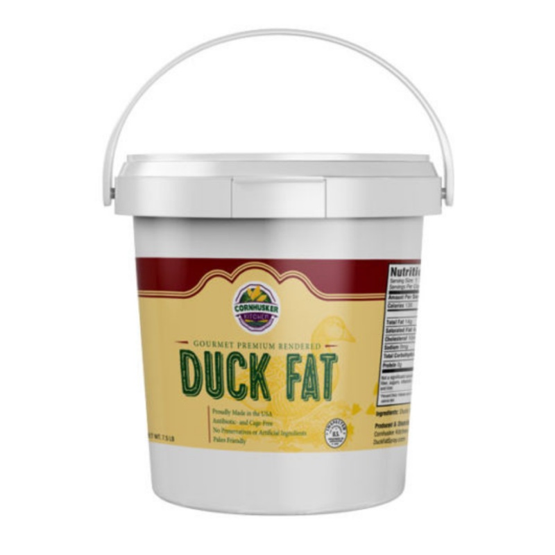 Rendered Duck Fat | 7.5 lb | Gluten Free & Non-GMO | Cornhusker Kitchen