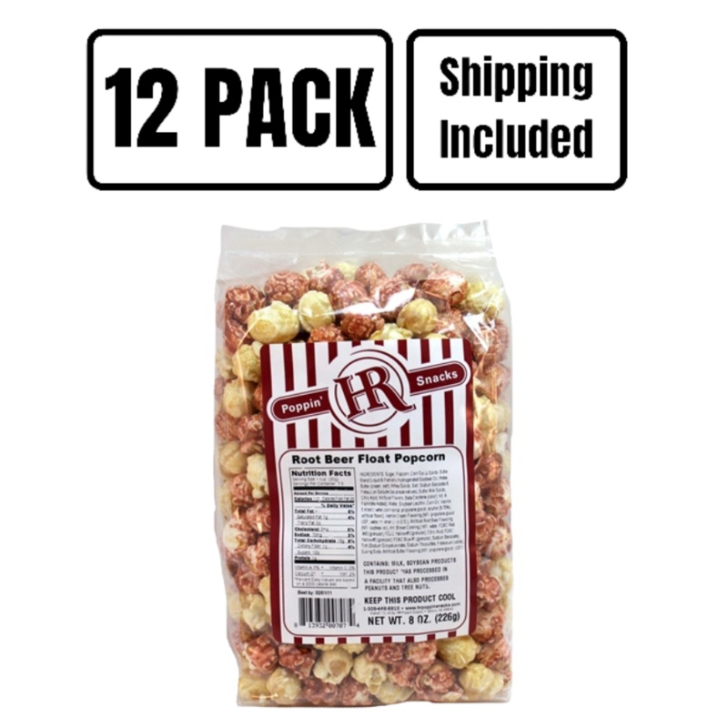 Root Beer Float Popcorn | Pack of 12 | 8 oz | Shipping Included | HR Poppin' Snacks