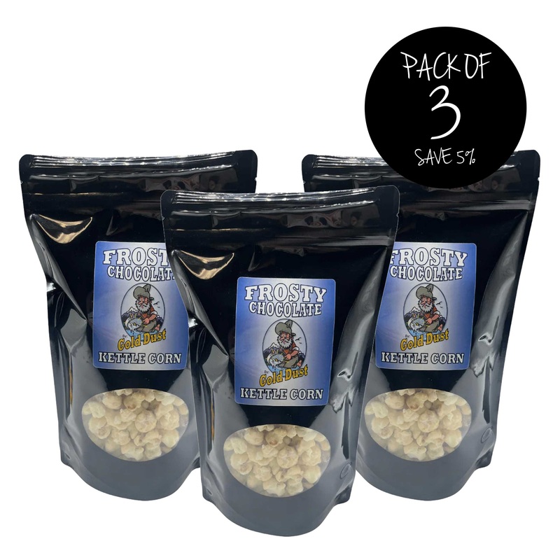 White Chocolate Covered Kettle Corn | Pack of 3 | 6 oz | Gluten Free & Non-GMO | Gold Dust Kettle Corn