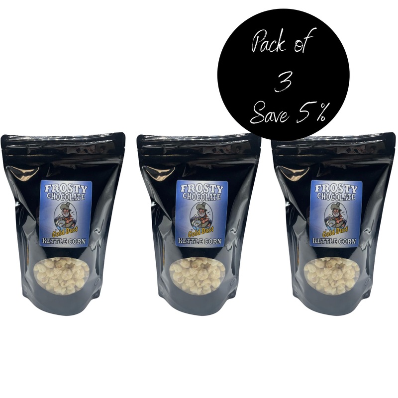 White Chocolate Covered Kettle Corn | Pack of 3 | 6 oz | Non-GMO & Gluten Free | Gold Dust Kettle Corn