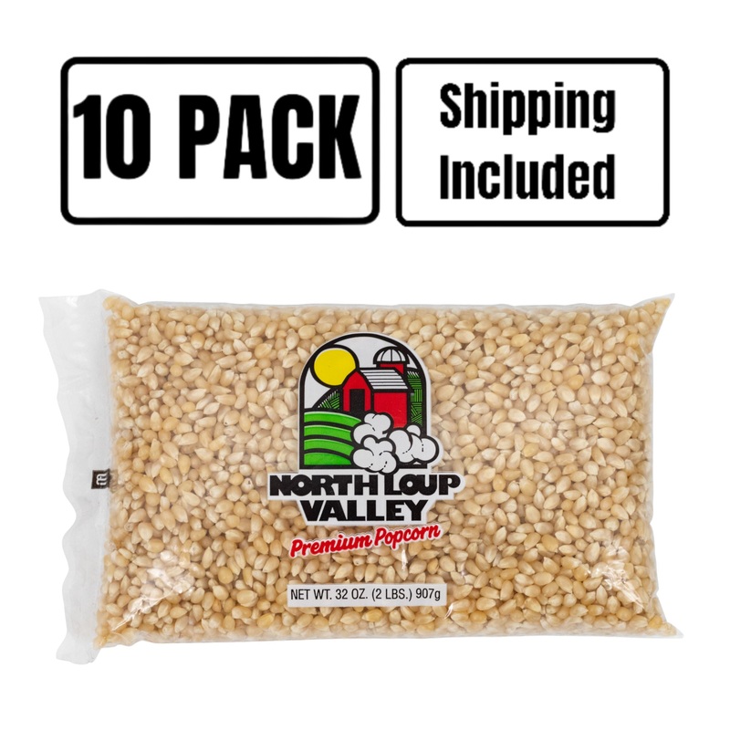 White Un-Popped Popcorn | 2 Lb. Bags | 10 Pack | Shipping Included | All Natural | Popcorn County USA | North Loup Valley | Made in North Loup, NE