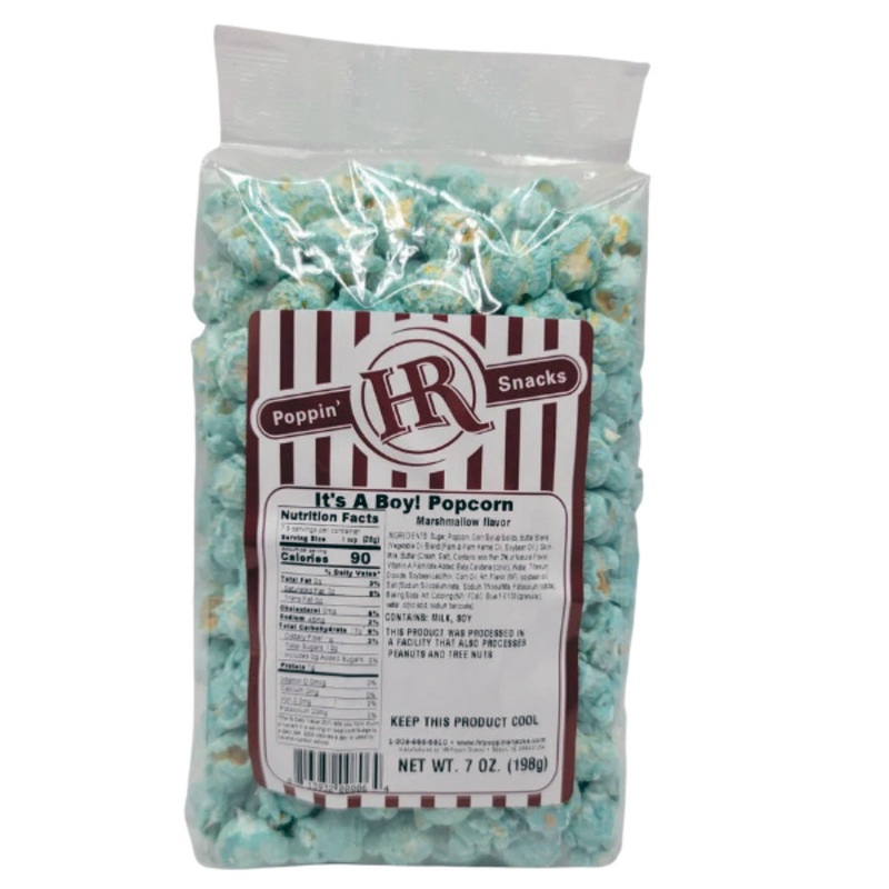It's A Boy Blue Marshamallow Flavored Popcorn | 7 oz | HR Poppin' Snacks