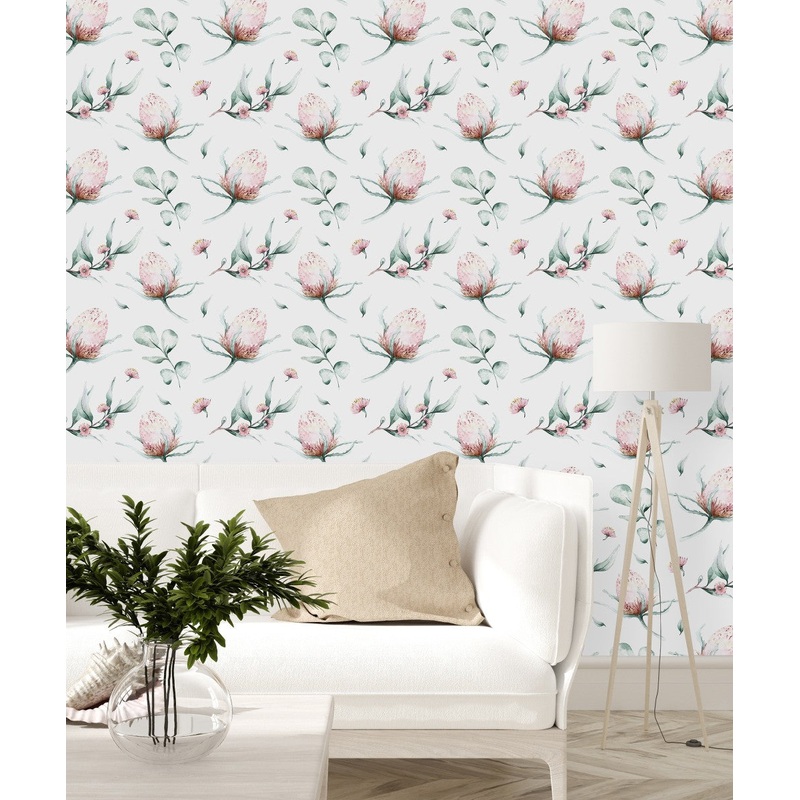 Modish Pink Flowers Wallpaper Smart