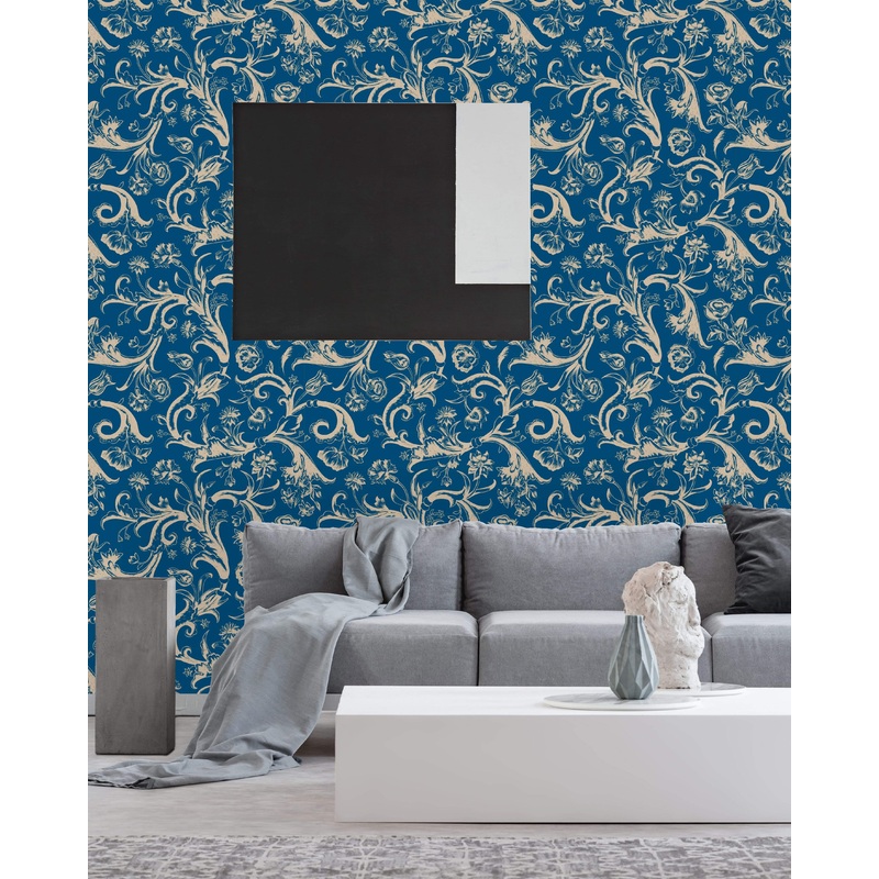 China Blue Flower Pattern Wallpaper