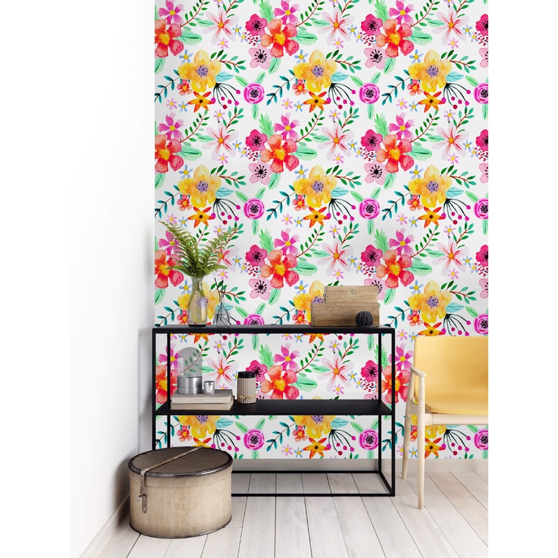 Bright Large Flowers Wallpaper
