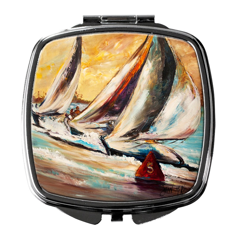 Boat Race Sailboats Compact Mirror  Stylish Purse Mirror with Artistic Covers JMK1244SCM