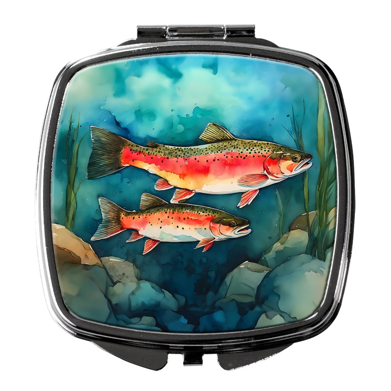 Trout Compact Mirror  Stylish Purse Mirror with Artistic Covers
