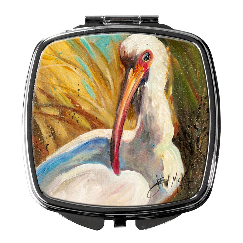 White Ibis Compact Mirror  Stylish Purse Mirror with Artistic Covers JMK1222SCM