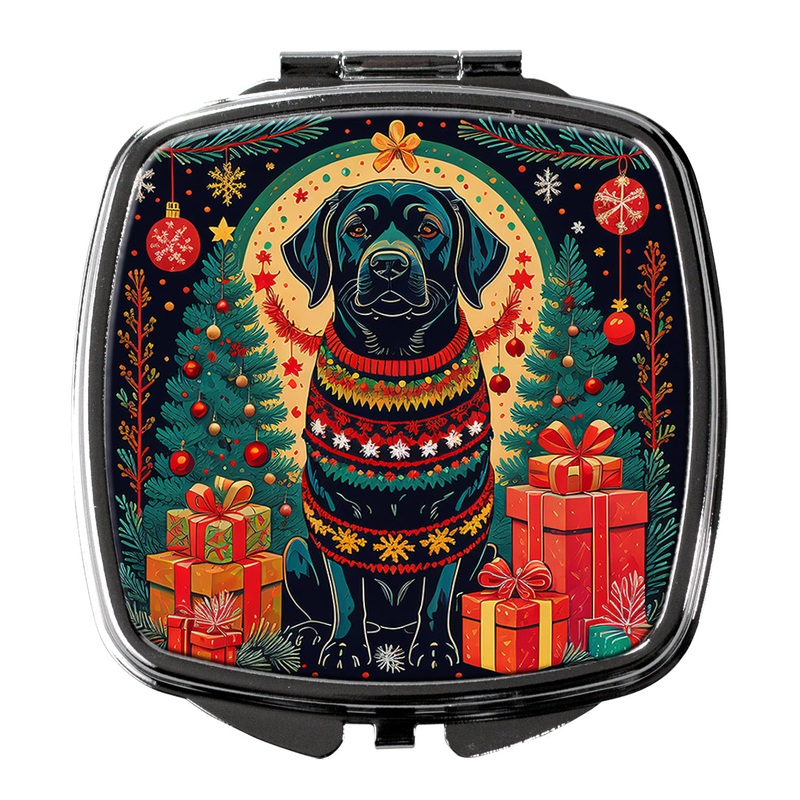 Black Labrador Retriever Christmas Compact Mirror  Stylish Purse Mirror with Artistic Covers