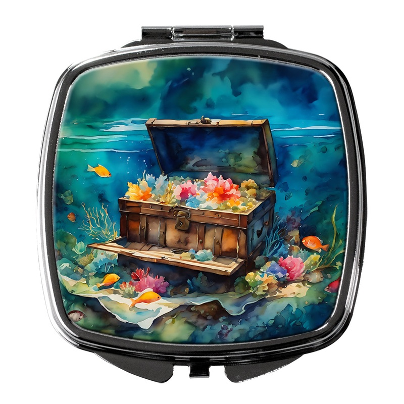 Treasure Chest Compact Mirror  Stylish Purse Mirror with Artistic Covers