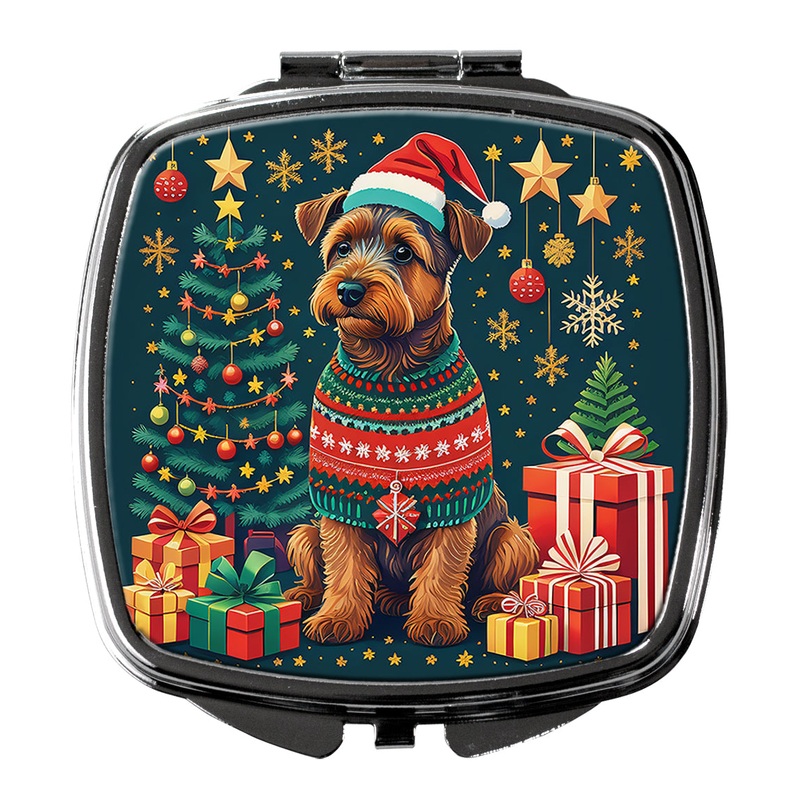 Welsh Terrier Christmas Compact Mirror  Stylish Purse Mirror with Artistic Covers