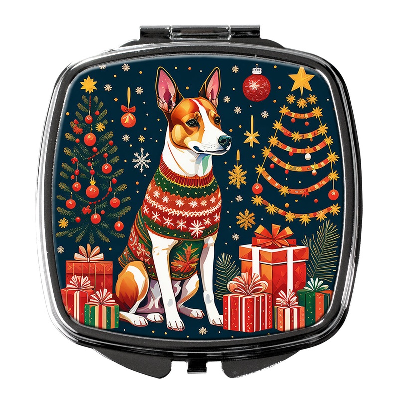 Basenji Christmas Compact Mirror  Stylish Purse Mirror with Artistic Covers