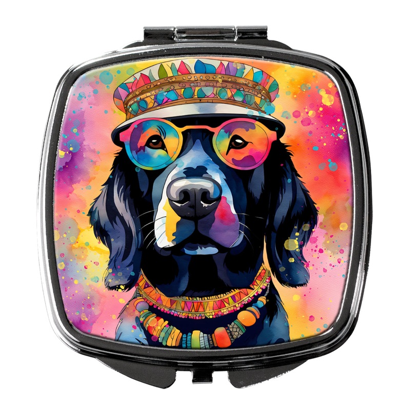Black Labrador Hippie Dawg Compact Mirror  Stylish Purse Mirror with Artistic Covers