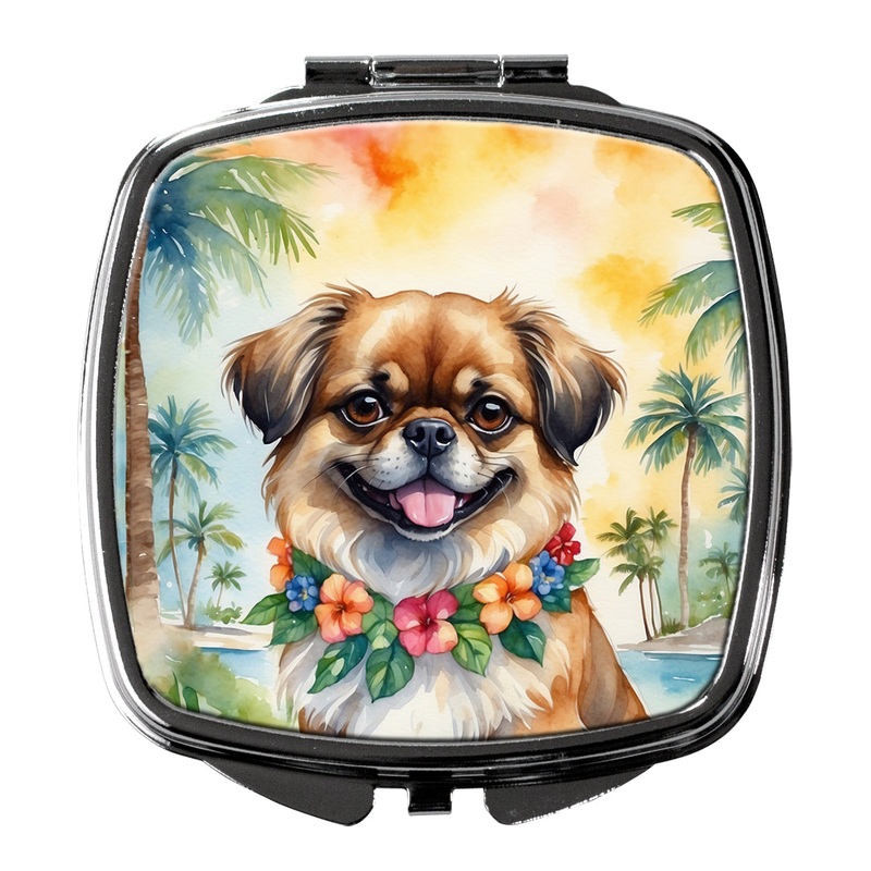 Tibetan Spaniel Luau Compact Mirror  Stylish Purse Mirror with Artistic Covers