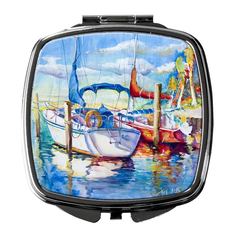 Towering Q Sailboats Compact Mirror  Stylish Purse Mirror with Artistic Covers JMK1230SCM