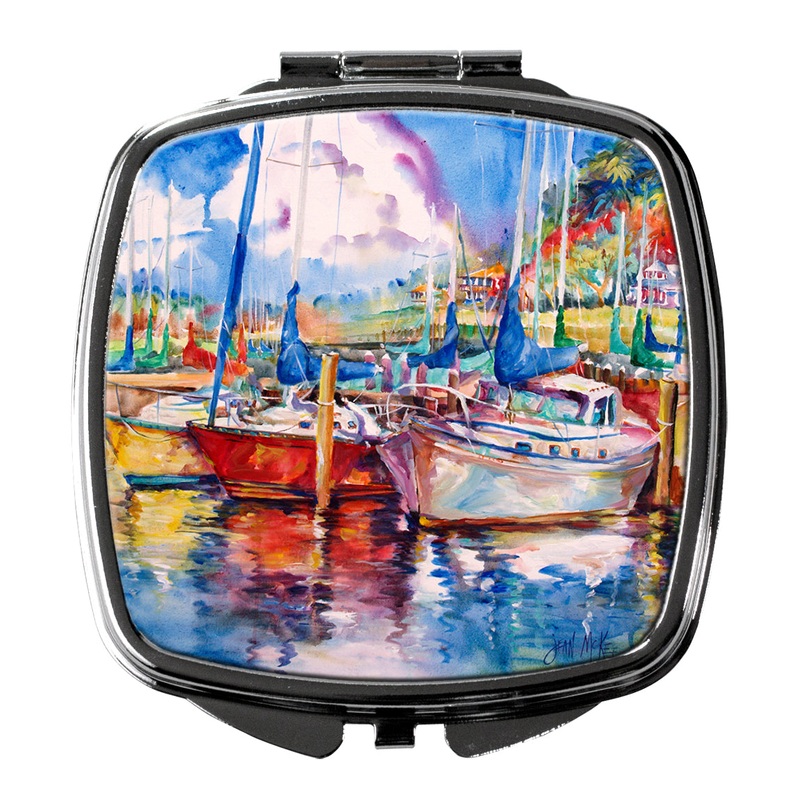 Tree Boats Sailboats Compact Mirror  Stylish Purse Mirror with Artistic Covers JMK1247SCM
