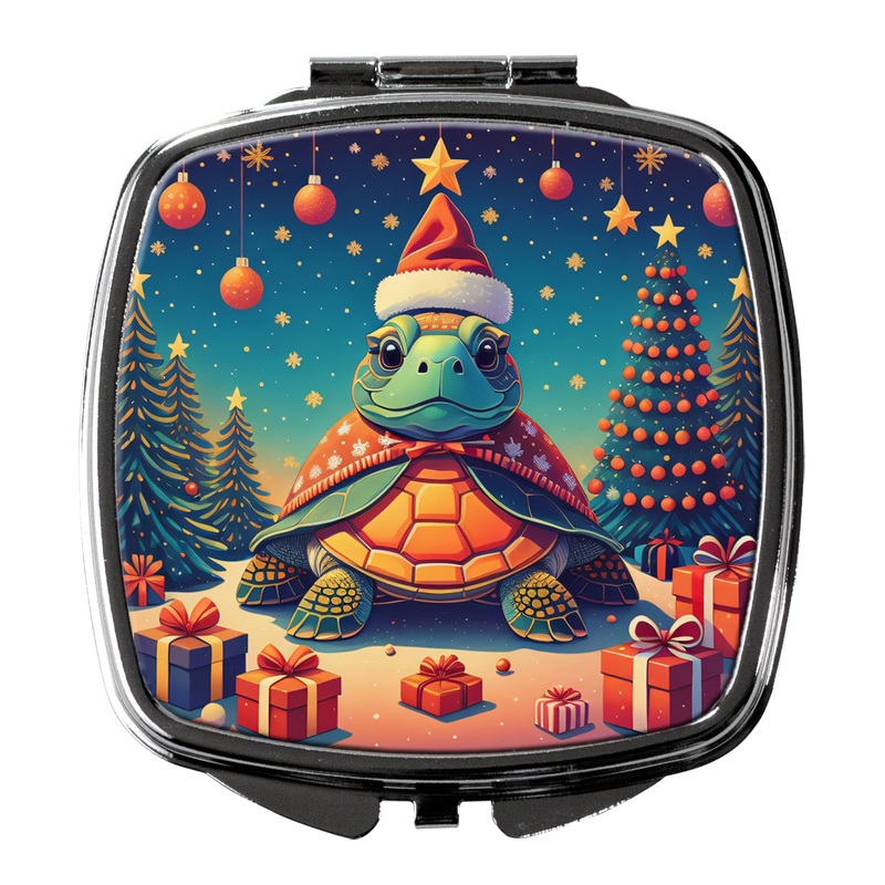 Turtle Christmas Compact Mirror  Stylish Purse Mirror with Artistic Covers
