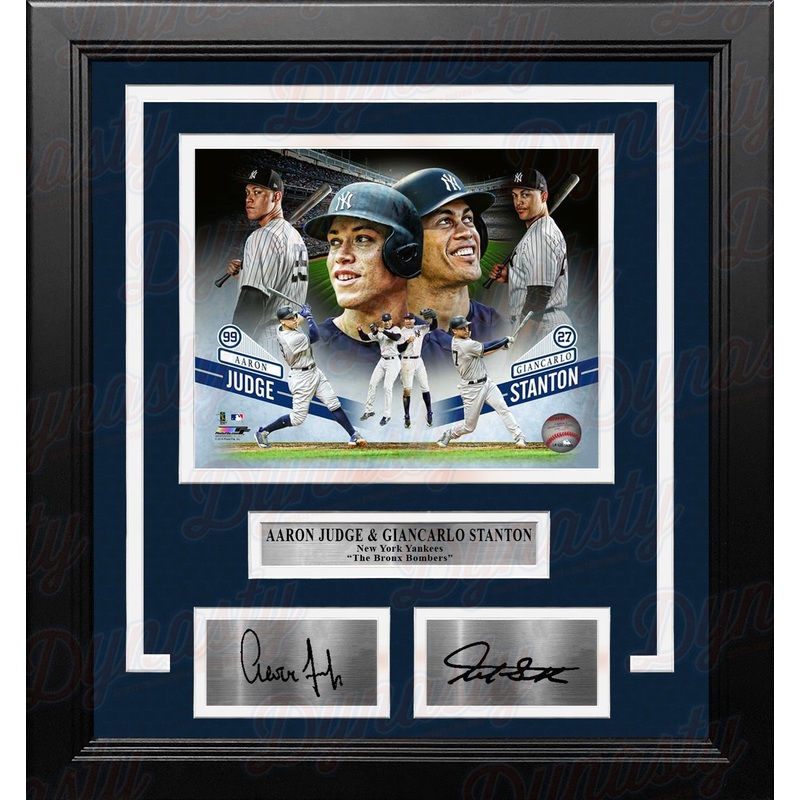 Aaron Judge & Giancarlo Stanton New York Yankees Collage 8x10 Framed Photo with Engraved Autographs