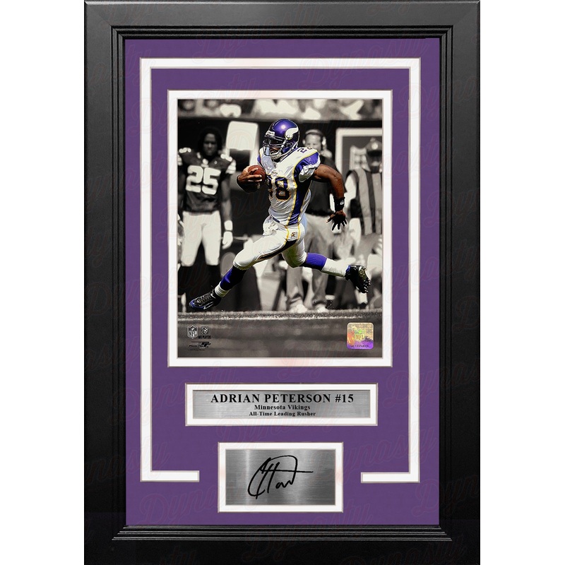 Adrian Peterson Minnesota Vikings 8" x 10" Spotlight Framed Football Photo with Engraved Autograph