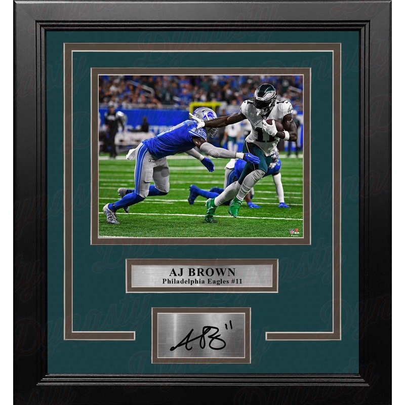 AJ Brown in Action Philadelphia Eagles 8" x 10" Framed Football Photo with Engraved Autograph