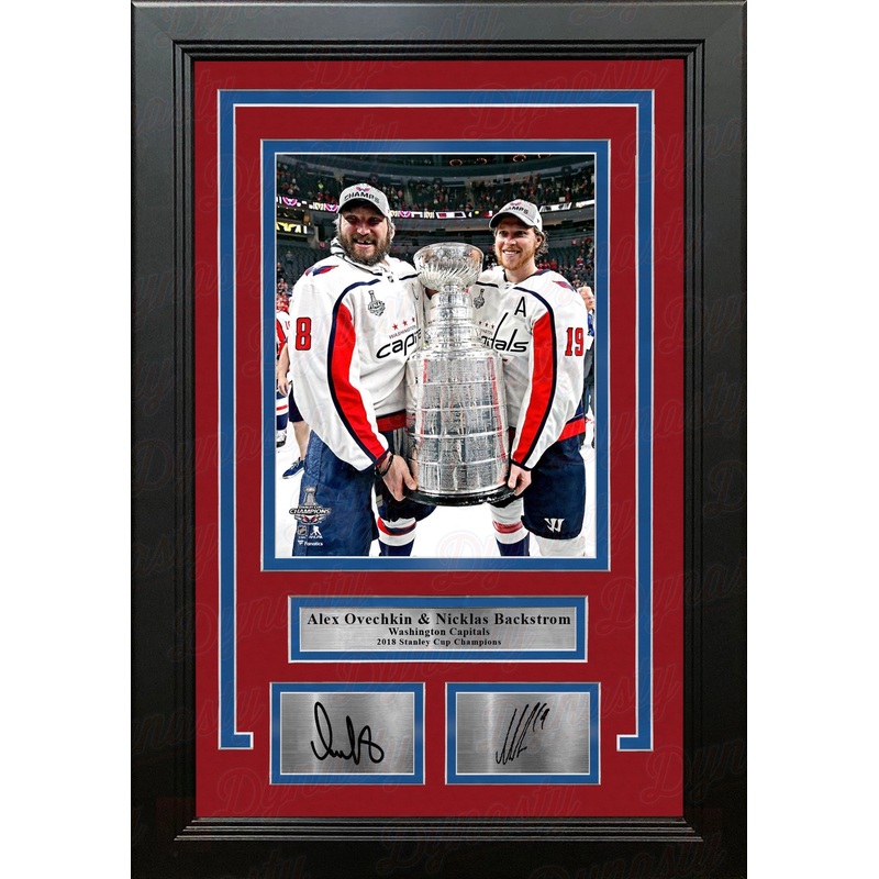 Alex Ovechkin & Nicklas Backstrom Capitals '18 Stanley Cup 8x10 Framed Photo with Engraved Autograph