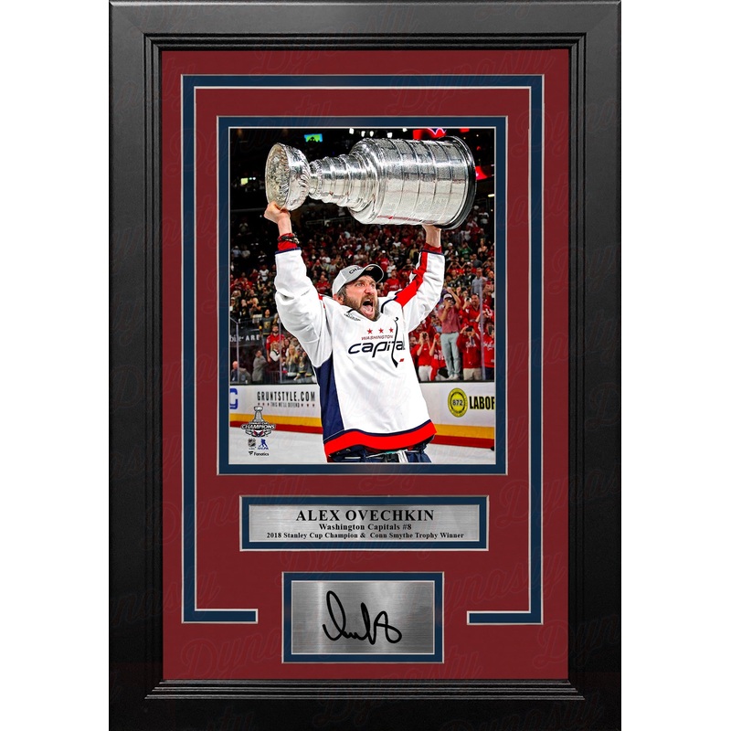 Alex Ovechkin Washington Capitals 2018 Stanley Cup 8x10 Framed Hockey Photo with Engraved Autograph