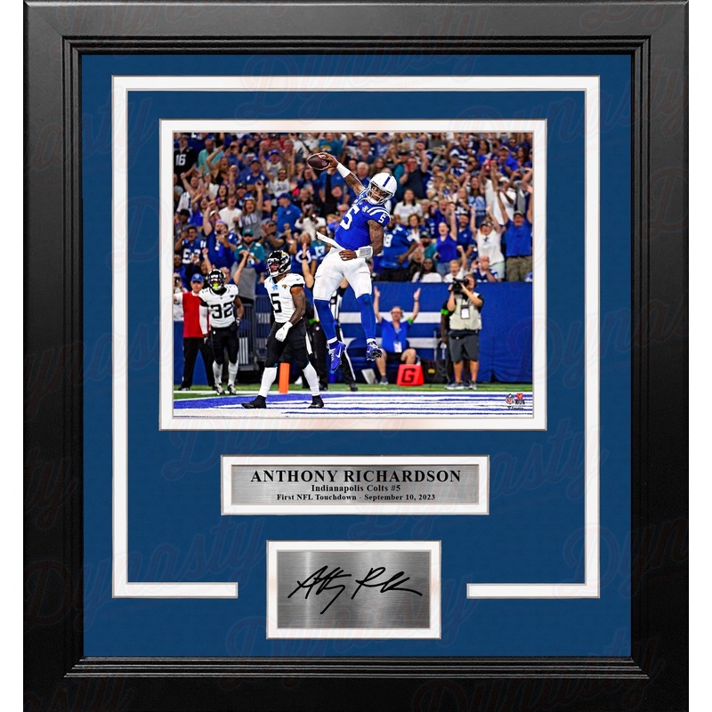 Anthony Richardson First NFL Touchdown Indianapolis Colts 8x10 Framed Photo with Engraved Autograph