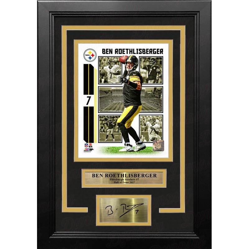 Ben Roethlisberger Pittsburgh Steelers 8x10 Framed Collage Football Photo with Engraved Autograph