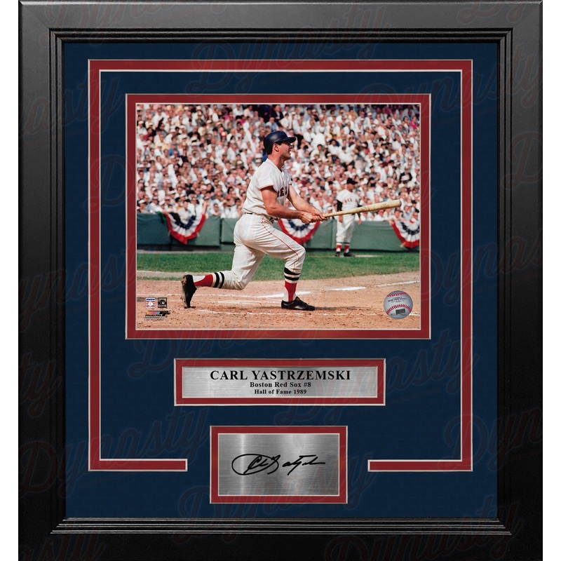 Carl Yastrzemski at the Plate Boston Red Sox 8" x 10" Framed Baseball Photo with Engraved Autograph