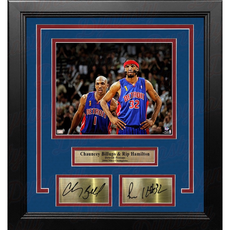 Chauncey Billups & Richard Hamilton Detroit Pistons 8x10 Framed Photo with Engraved Autographs