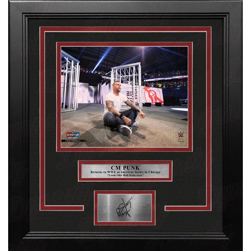 CM Punk Returns at Survivor Series 8" x 10" Framed WWE Wrestling Photo with Engraved Autograph