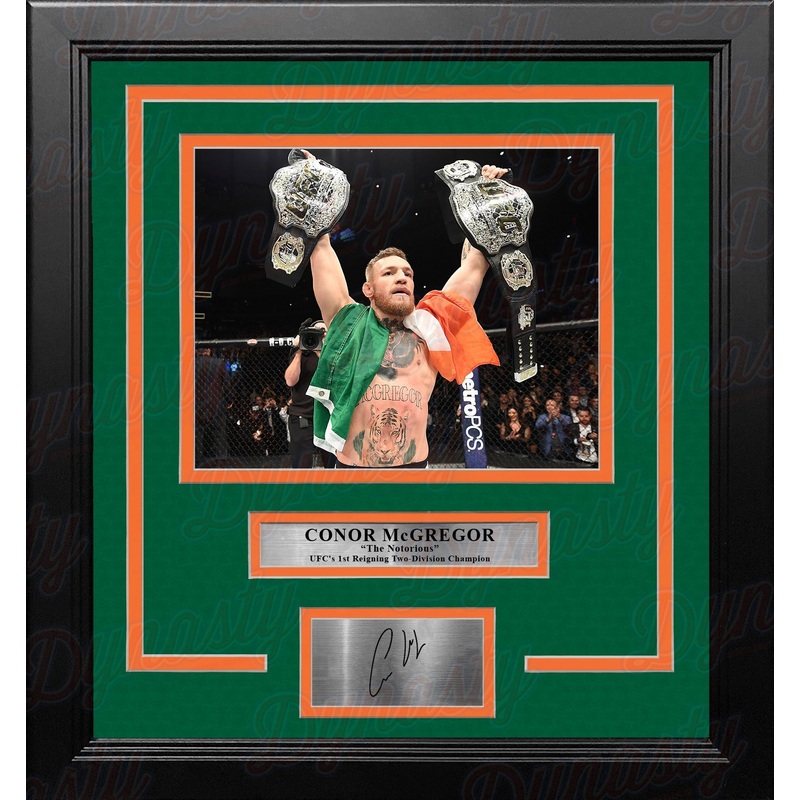 Conor McGregor 2-Division Champion 8" x 10" Framed Mixed Martial Arts Photo with Engraved Autograph