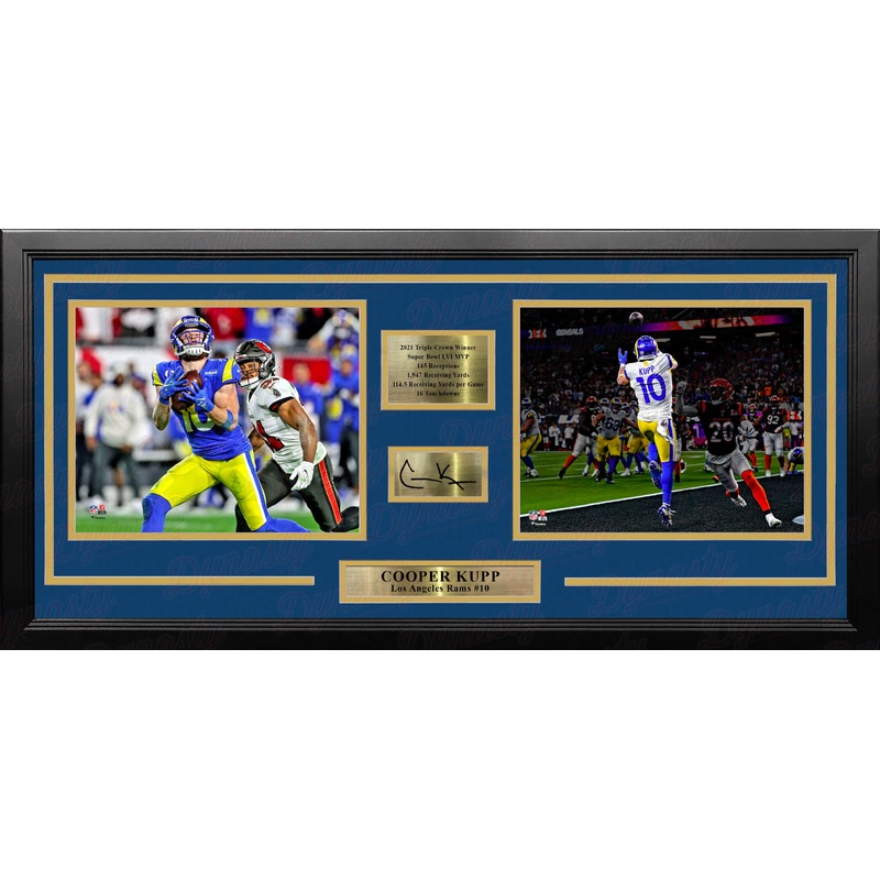 Cooper Kupp LA Rams Framed 2021 Season Football Photo Collage with Stats & Engraved Signature