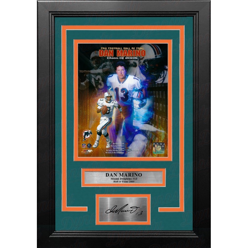 Dan Marino Miami Dolphins 8x10 Framed Hall of Fame Collage Football Photo with Engraved Autograph