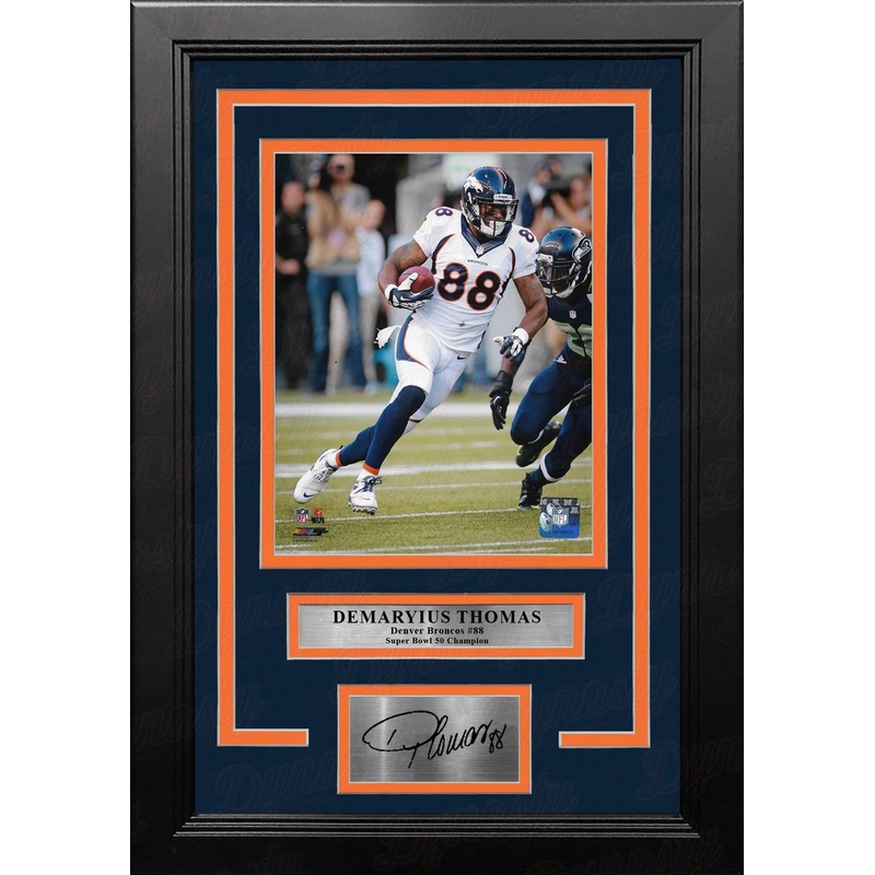 Demaryius Thomas in Action Denver Broncos 8" x 10" Framed Football Photo with Engraved Autograph