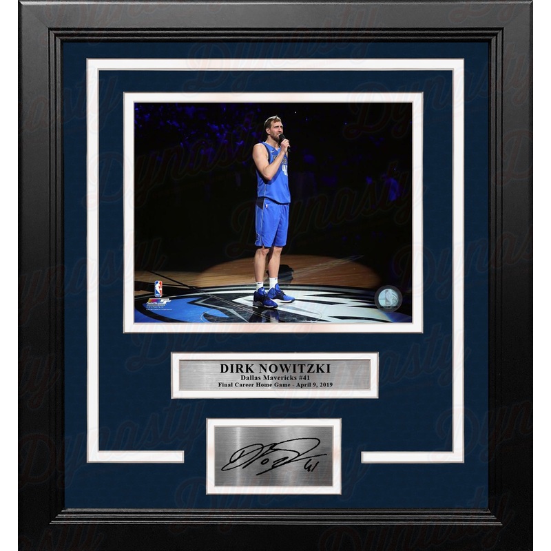 Dirk Nowitzki Dallas Mavericks Final Home Game 8x10 Framed Basketball Photo with Engraved Autograph