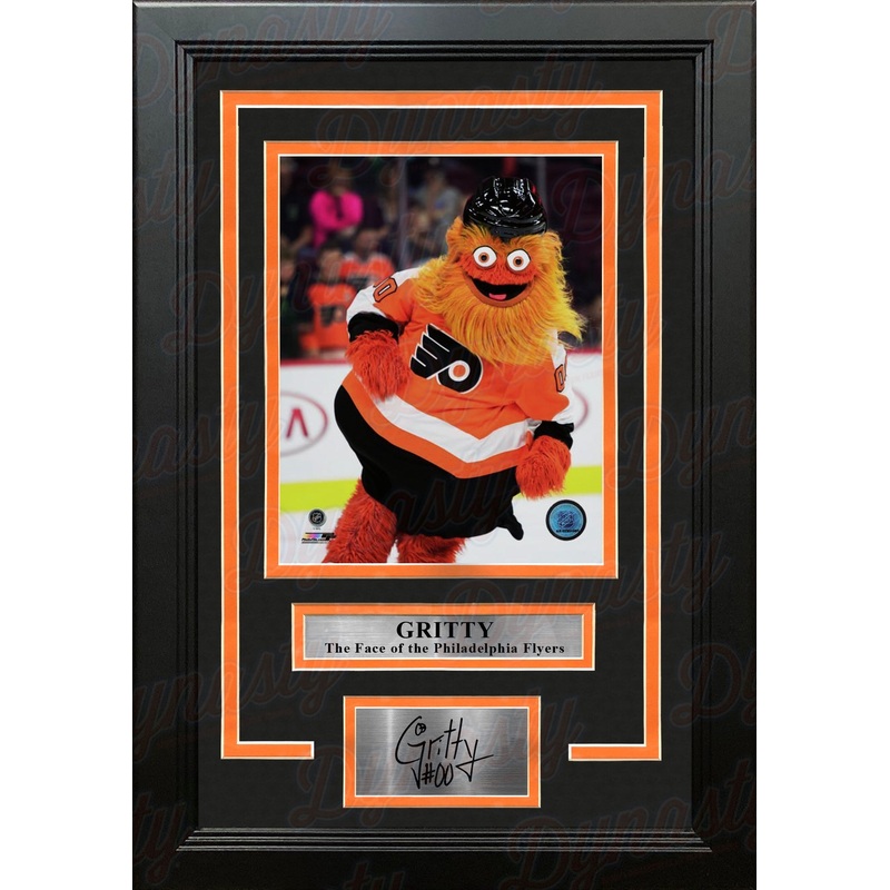 Gritty Philadelphia Flyers 8" x 10" Framed Hockey Mascot Photo with Engraved Autograph