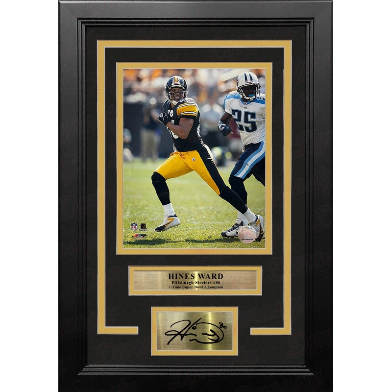 Hines Ward in Action Pittsburgh Steelers 8" x 10" Framed Football Photo with Engraved Autograph