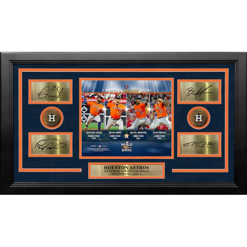 Houston Astros 2022 World Series No-Hitter 8" x 10" Framed Collage Photo with Engraved Autographs