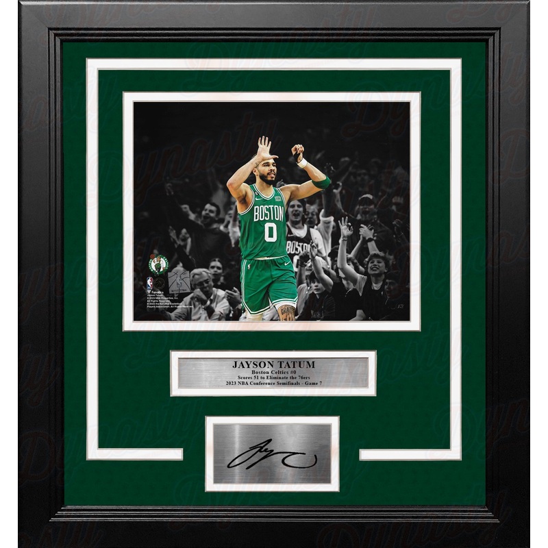 Jayson Tatum 51-Point Game 7 Boston Celtics 8" x 10" Framed Blackout Photo with Engraved Autograph