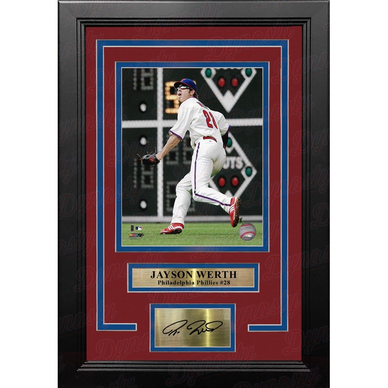 Jayson Werth in Action Philadelphia Phillies 8" x 10" Framed Baseball Photo with Engraved Autograph